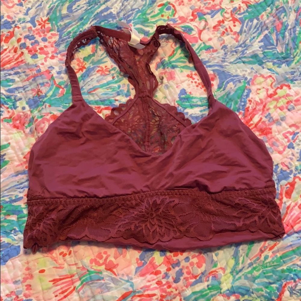 Pink lace bralette